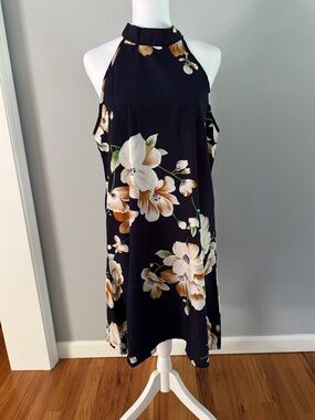 SHEIN Navy Blue Floral Dress BN Sz. M